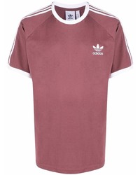 dunkelrotes T-Shirt mit einem Rundhalsausschnitt von adidas