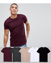 dunkelrotes T-Shirt mit einem Rundhalsausschnitt von ASOS DESIGN