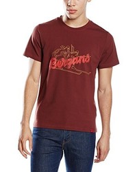 dunkelrotes T-Shirt mit einem Rundhalsausschnitt von Bergans