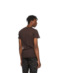 dunkelrotes T-Shirt mit einem Rundhalsausschnitt von Rick Owens