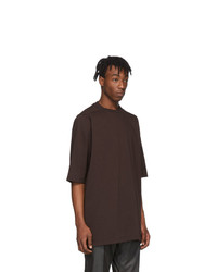 dunkelrotes T-Shirt mit einem Rundhalsausschnitt von Rick Owens