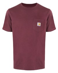 dunkelrotes T-Shirt mit einem Rundhalsausschnitt von Carhartt WIP