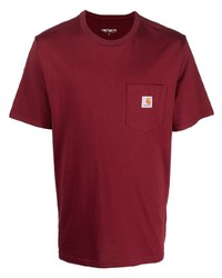 dunkelrotes T-Shirt mit einem Rundhalsausschnitt von Carhartt WIP