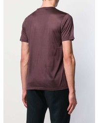 dunkelrotes T-Shirt mit einem Rundhalsausschnitt von Etro