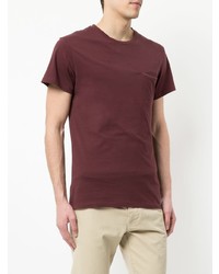 dunkelrotes T-Shirt mit einem Rundhalsausschnitt von Kent & Curwen