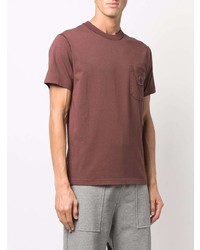 dunkelrotes T-Shirt mit einem Rundhalsausschnitt von Stone Island