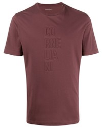 dunkelrotes T-Shirt mit einem Rundhalsausschnitt von Corneliani