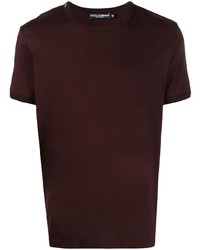 dunkelrotes T-Shirt mit einem Rundhalsausschnitt von Dolce & Gabbana