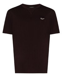 dunkelrotes T-Shirt mit einem Rundhalsausschnitt von Ermenegildo Zegna