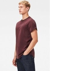 dunkelrotes T-Shirt mit einem Rundhalsausschnitt von G Star