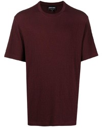 dunkelrotes T-Shirt mit einem Rundhalsausschnitt von Giorgio Armani