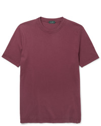 dunkelrotes T-Shirt mit einem Rundhalsausschnitt von Incotex
