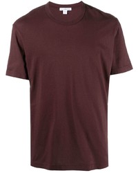 dunkelrotes T-Shirt mit einem Rundhalsausschnitt von James Perse