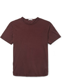 dunkelrotes T-Shirt mit einem Rundhalsausschnitt von James Perse