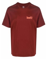 dunkelrotes T-Shirt mit einem Rundhalsausschnitt von Levi's