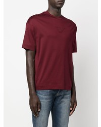 dunkelrotes T-Shirt mit einem Rundhalsausschnitt von Emporio Armani