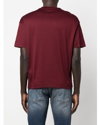 dunkelrotes T-Shirt mit einem Rundhalsausschnitt von Emporio Armani