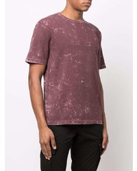 dunkelrotes T-Shirt mit einem Rundhalsausschnitt von Stone Island