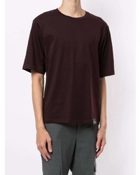 dunkelrotes T-Shirt mit einem Rundhalsausschnitt von 3.1 Phillip Lim