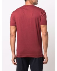 dunkelrotes T-Shirt mit einem Rundhalsausschnitt von Emporio Armani