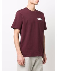 dunkelrotes T-Shirt mit einem Rundhalsausschnitt von Carhartt WIP