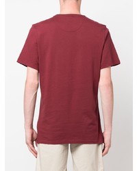 dunkelrotes T-Shirt mit einem Rundhalsausschnitt von Barbour