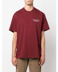 dunkelrotes T-Shirt mit einem Rundhalsausschnitt von Carhartt WIP