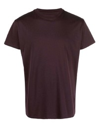 dunkelrotes T-Shirt mit einem Rundhalsausschnitt von Maison Margiela