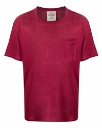 dunkelrotes T-Shirt mit einem Rundhalsausschnitt von MC2 Saint Barth