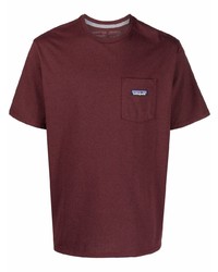 dunkelrotes T-Shirt mit einem Rundhalsausschnitt von Patagonia