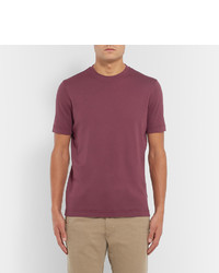 dunkelrotes T-Shirt mit einem Rundhalsausschnitt von Incotex