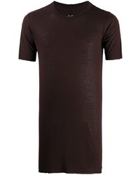 dunkelrotes T-Shirt mit einem Rundhalsausschnitt von Rick Owens