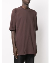 dunkelrotes T-Shirt mit einem Rundhalsausschnitt von Rick Owens