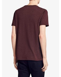 dunkelrotes T-Shirt mit einem Rundhalsausschnitt von Burberry