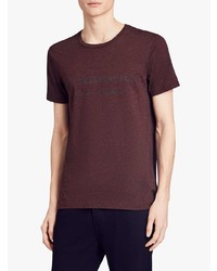 dunkelrotes T-Shirt mit einem Rundhalsausschnitt von Burberry