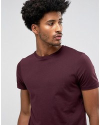 dunkelrotes T-Shirt mit einem Rundhalsausschnitt von Asos