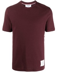 dunkelrotes T-Shirt mit einem Rundhalsausschnitt von Thom Browne