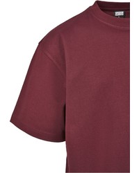dunkelrotes T-Shirt mit einem Rundhalsausschnitt von Urban Classics