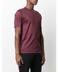 dunkelrotes T-Shirt mit einem Rundhalsausschnitt von Z Zegna
