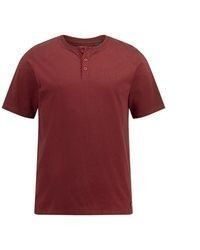 dunkelrotes T-shirt mit einer Knopfleiste von JP1880