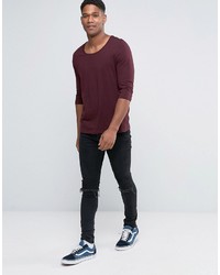 dunkelrotes T-shirt von Asos