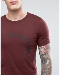 dunkelrotes T-shirt von Jack and Jones