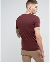 dunkelrotes T-shirt von Jack and Jones