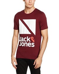 dunkelrotes T-shirt von Jack & Jones