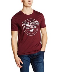 dunkelrotes T-shirt von Mustang