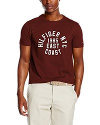 dunkelrotes T-shirt von Tommy Hilfiger