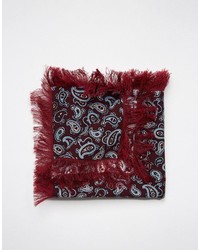 dunkelrotes Wolleinstecktuch mit Paisley-Muster