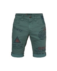 dunkeltürkise bestickte Shorts von Camp David