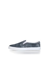 dunkeltürkise Camouflage Slip-On Sneakers aus Wildleder von Ethletic