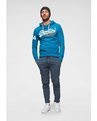 dunkeltürkise Chinohose von Superdry